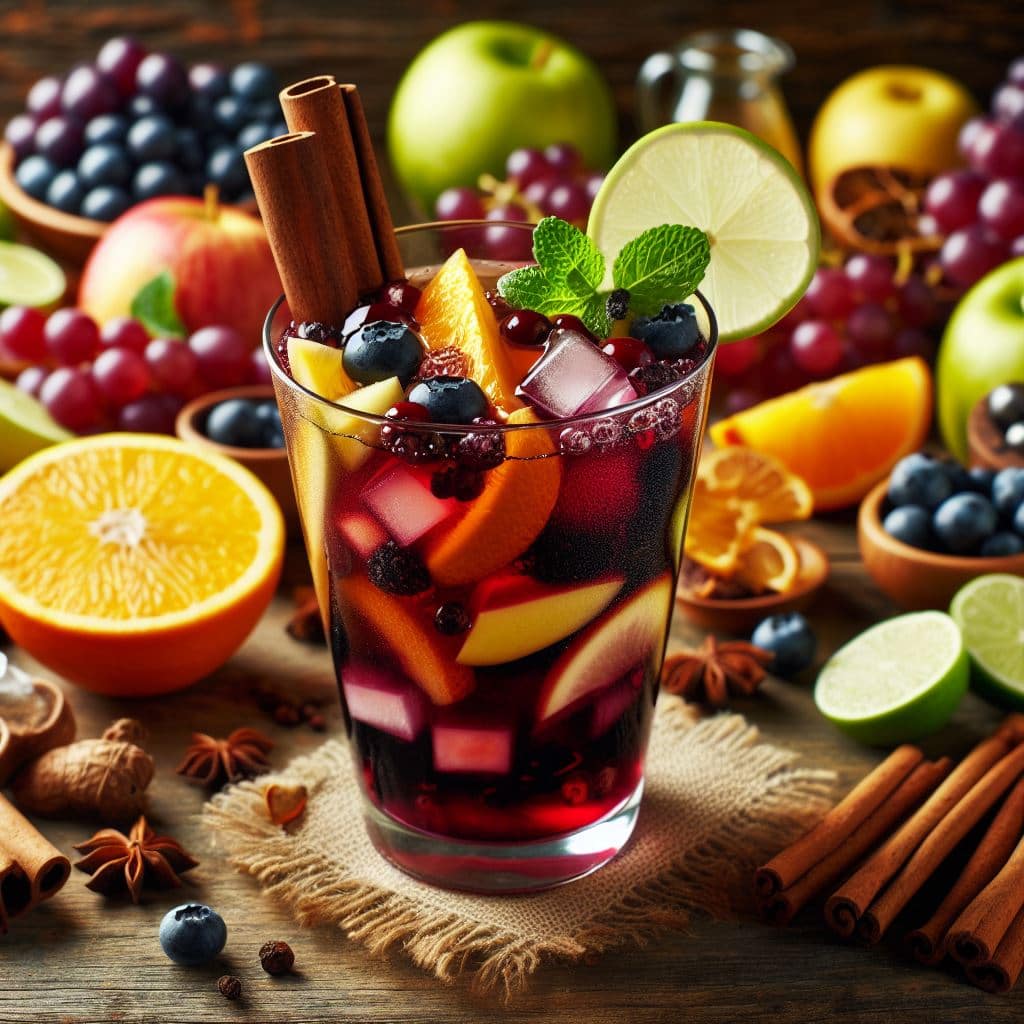 Non Alcoholic Sangria Mocktail