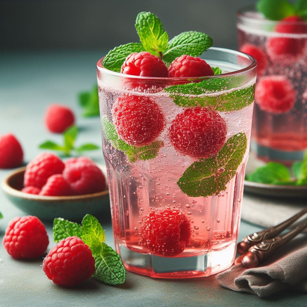 Raspberry Mint Soda Mocktail